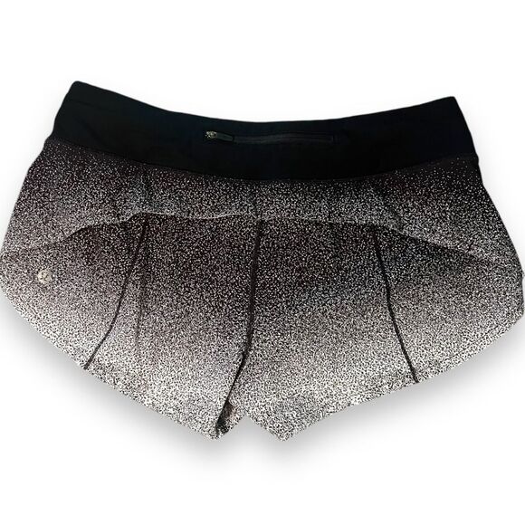 Lululemon Women's Speed Up Athletic Shorts Running Ombre Speckled Black Size 10 - Picture 1 of 9